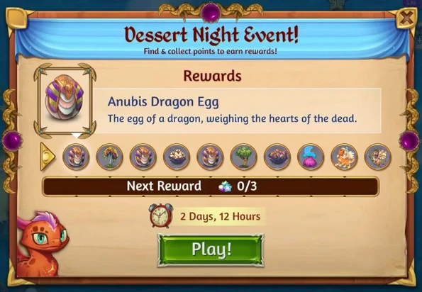 Dessert night rewards