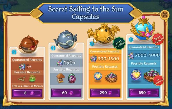 Secret Sailing to the Sun Capsules