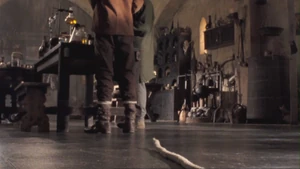 The young warlock enchants a rope to go up his trousers.