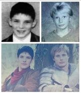 Colin Morgan and Bradley James as kids.