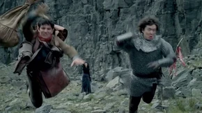 Merlin and Mordred are stunned by the High Priestess.