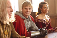 Richard Wilson Bradley James and Angel Coulby Behind The Scenes Series 5