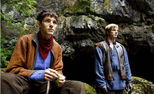 Merlin and arthur outside cave