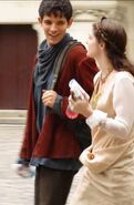 Colin Morgan and Janet Montgomery Behind The Scenes Series 4