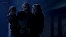Percival rescues some children from the .