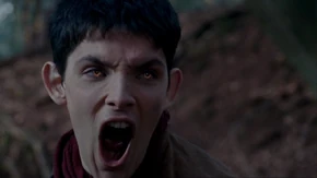 Merlin uses his Dragonlord powers.