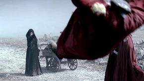 Morgana uses stunning spells against the Knights of Camelot.