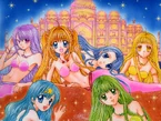 The 6 Mermaid Princess in front of the palace