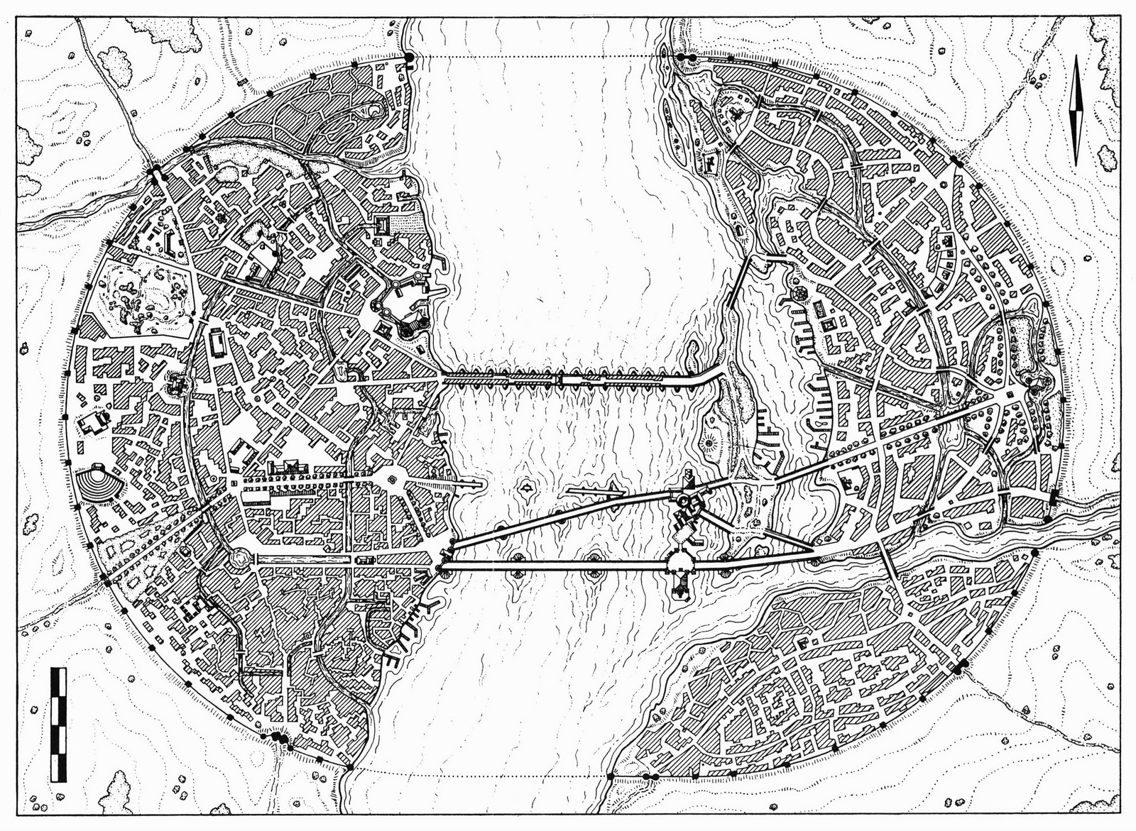 A further evolution of the MERP map of Minas Tirith, based on the