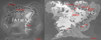 Comparison of the Continents Jaiman and Middle-Earth