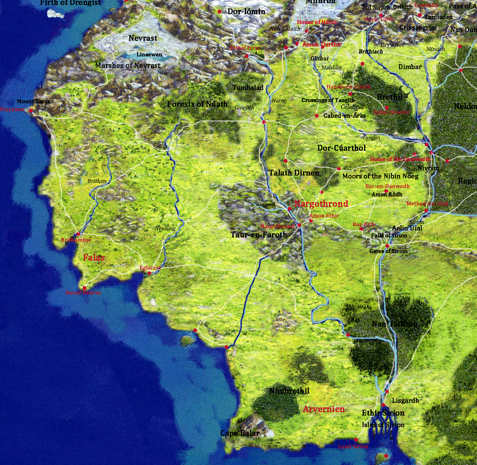 the realms of Beleriand