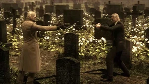 Биг Босс противостоит Солиду Снейку в Metal Gear Solid 4: Guns of the Patriots.