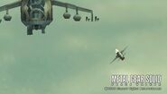 Russian Hind D in Metal Gear Solid: Peace Walker, firing a missile.