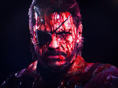 Prototype bloody poster depicting Big Boss.