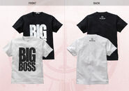 Big Boss words UNIQLO T-shirts (black and white front and back).