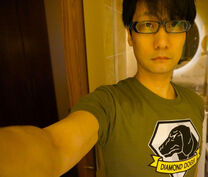 Kojima's wearing a limited edition Diamond Dogs T-shirt.