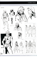 Ilustración de Liquid en The Art of Metal Gear Solid.