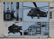 Liquid Ocelot's transport chopper modeling and rendering.