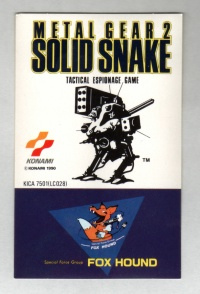 MSX2 Metal Gear 2 Solid Snake Soundtrack CD Tactical Espionage