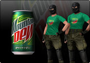 DLC Passcode Mountain Dew T-Shirts and Mountain Dew soldiers (male and female).