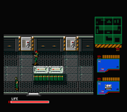 Screenshot of Big Boss (top) battling Solid Snake (bottom).