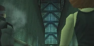 Comm tower.png (432 KB) Snake and Meryl find the underground passage leading to the Communications Tower A.