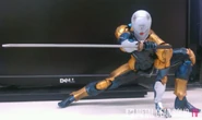 Gray Fox figurine pose.