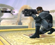 Snake with Nikita Launcehr in Super Smash Bros. Brawl.
