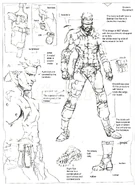 Concept art for Solid Snake figure.