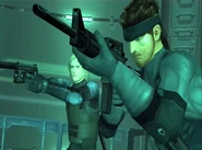 Snake and Raiden point their firearms at Fortune.
