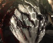 Steven Armstrong's nanotech-infused heart. Note the white color and the hexagonal pattern.