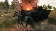 Snake riding D-Horse in battle.