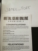 T6OR9wh.jpg (585 KB) Metal Gear Online premiere invitation pamphlet/early download voucher, released a month and a half before Metal Gear Solid 4. The player got it by pre-ordering Metal Gear Solid 4.
