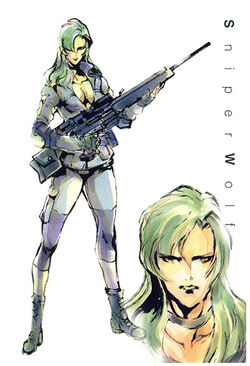 solid snake, meryl silverburgh, and sniper wolf (metal gear and 1