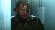 Venom Snake looking into the mirror.