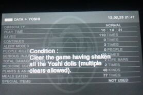 Yoshi rank results screen in Metal Gear Solid: Snake Eater 3D.
