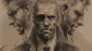 Big Boss, from whom both Solid and Liquid Snake wished to sever ties, in a flashback cutscene.