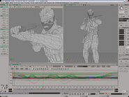 Solid Snake XSI animation (wireframe).