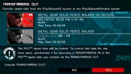 The Transfarring screen for Peace Walker.