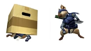 Felyne Comrade dressed as Snake in Monster Hunter Portable 3rd.