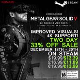 Ground Zeroes discount on Steam Winter Sale 2014.