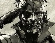 Big Boss salutes the Boss AI's sacrifice during a cutscene.