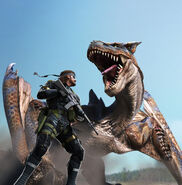 A promotional image showing off the Monster Hunter missions.