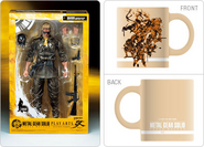 Kazuhira Miller Play Arts KAI model and mug cup.