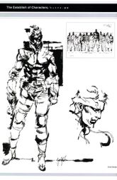 Solid Snake art from the MGS art book 1