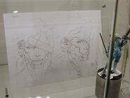 Sketches of Raiden's face.