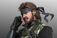 Big Boss wearing the Peace Walker Walkman.