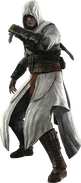 Snake dressed as Altaïr from Assassin's Creed.