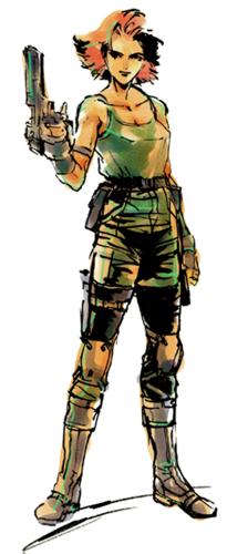 solid snake, meryl silverburgh, and sniper wolf (metal gear and 1