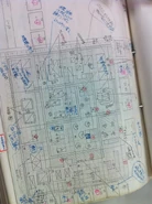A hand drawn map of the first floor of Building No 1. Part of a development document found within Hideo Kojima's personal bookshelf.